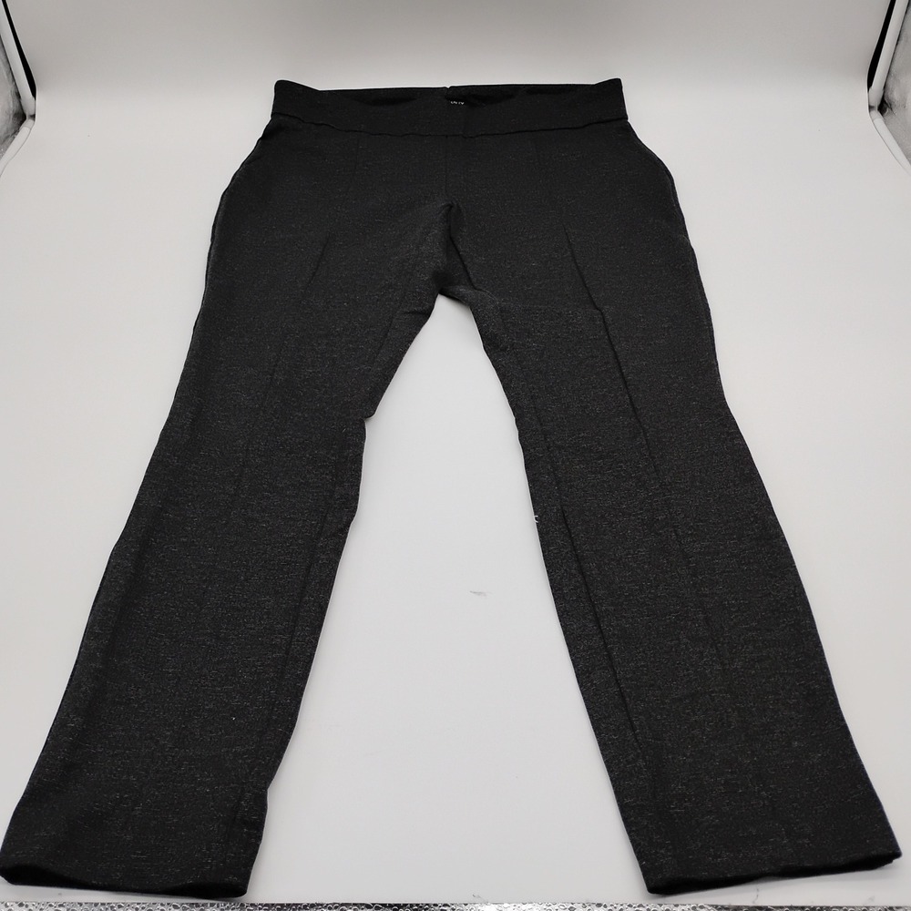 Hilary Radley Womens Charcoal Gray Heathered Pintuck Ponte Knit Pants Large L